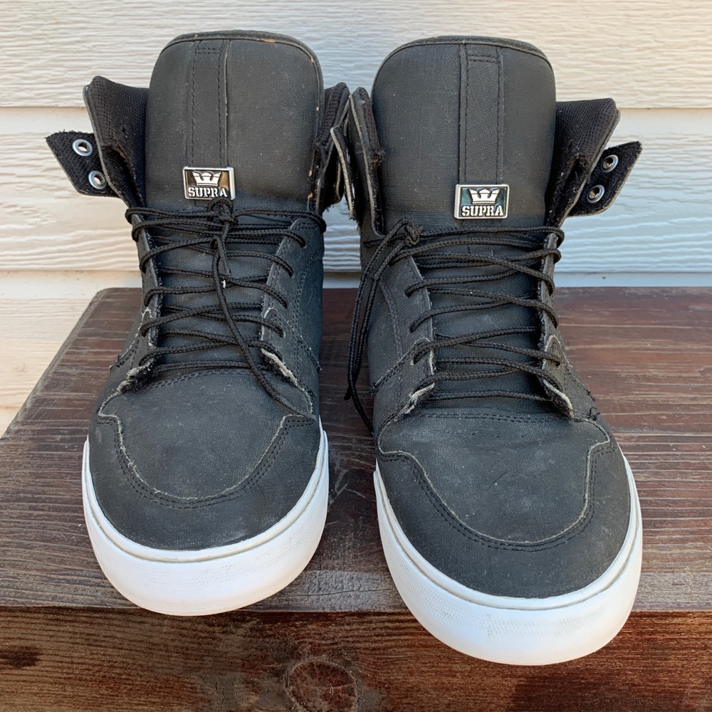 SUPRA Vaider Black Suede Skate Shoes Mens Size 12